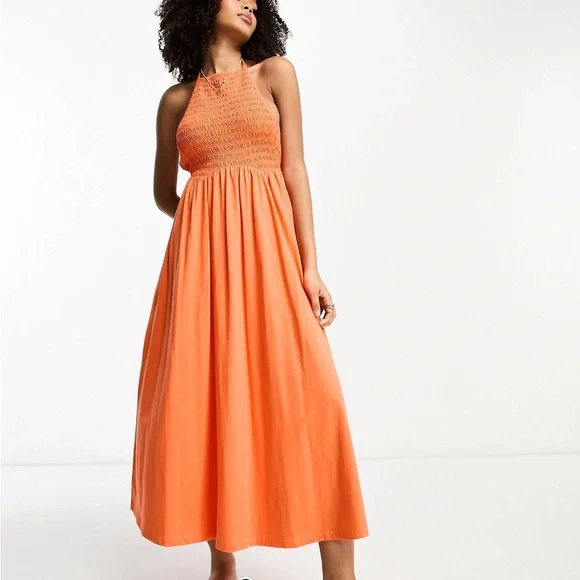 asos orange bridesmaid dress Maids to Measure Bridesmaid tie shoulder maxi dress in burnt orange